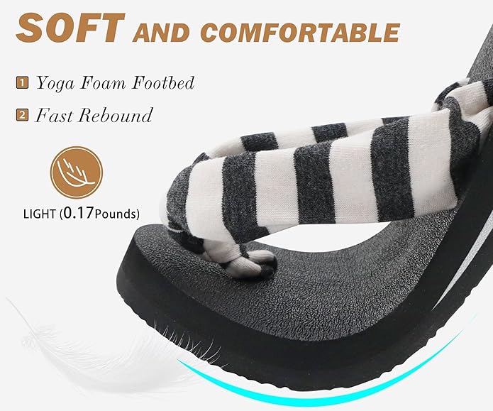 KuaiLu Flip Flops for Women with Arch Support Yoga Mat Comfortable Summer Beach Walking Thong Cushion Sandals Slip On Indoor Outdoor