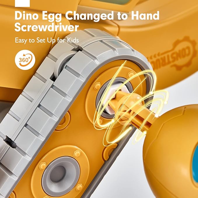 hahaland Toys for 5+ Year Old Boys - Take Apart Dinosaur Kids Toys Construction Vehicles 5 in 1 Transform into Dinosaur Robot STEM Building Toy for 5 6 7 8 Year Old Boys