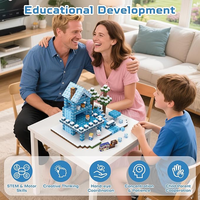 100PCS Magnetic Blocks, Magnet Building Blocks for Kids Age 4-8, Magnetic Cubes Sets for Frozen Princess Castle Build, Magnet Cubes Tiles Toys for Girls Age 3+ Years Old Birthday Gift