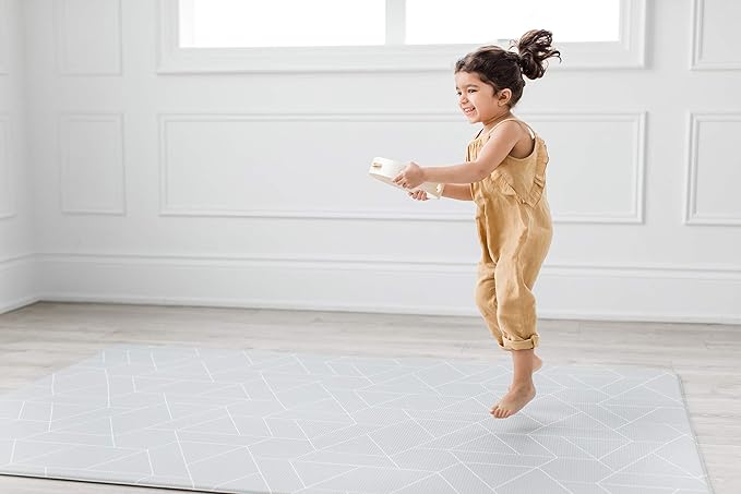 LITTLE Bot Ofie Mat, Soft Reversible Foam Baby Play Floor mat, Waterproof, 6.5 ft x 4.5 ft, Durable and Non-Toxic (Zen line, Large)