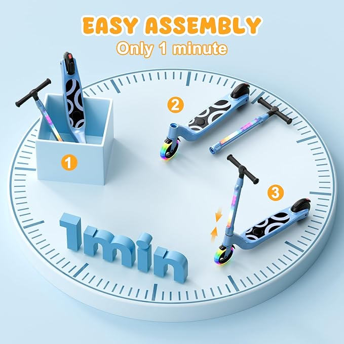 CBD Electric Scooter for Kids, 6 Mph Top Speed, Up to 5 Miles Range, 5.3" Solid Tires Wheel and Front Light, Kick Scooter Adjustable Height for Kids Age 6-12