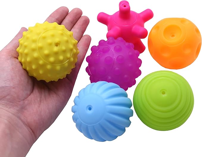 6 Pack Sensory Balls for Kids, Soft & Textured Massage Balls Set Develops Kid's Tactile Senses