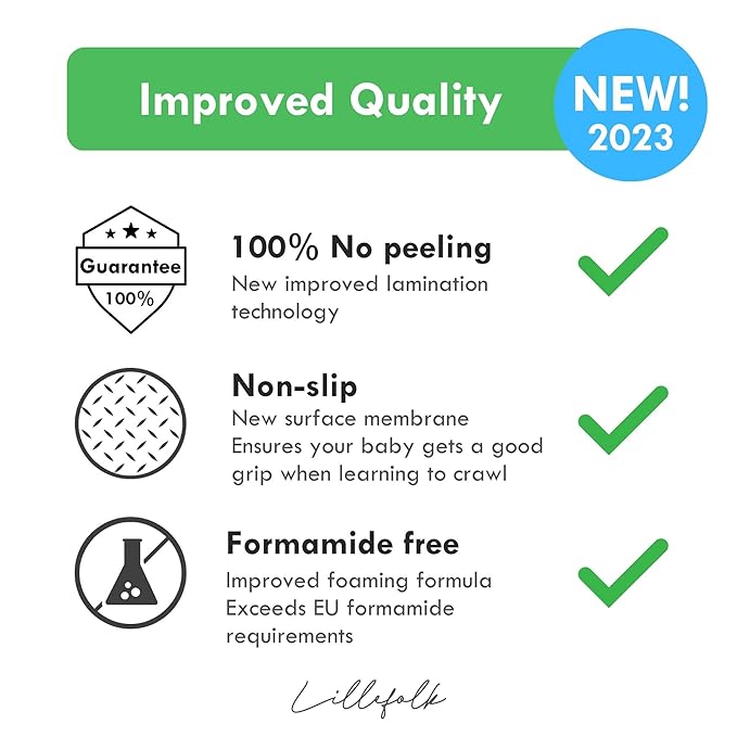 Lillefolk Baby Play Mat for Floor – 6x6ft Boho | Soft Non Toxic Premium EVA Foam Tiles for Tummy Time, Crawling & Playroom – Waterproof Interlocking Floor Mat for Babies & Toddlers (9 Tiles)