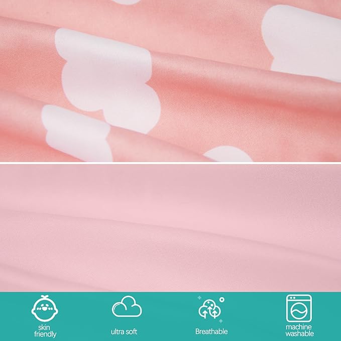 4-Pack Fitted Mini Crib Sheets for Boys and Girls - Breathable, Soft Microfiber Baby Sheets in Grey and Pink