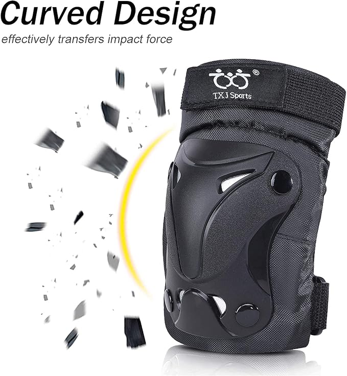 TXJ Sports Knee Pads Elbow Pads with Wrist Guards Protective Gear Set for Kids Youth Skateboard Sports Skateboarding Roller Skating Bicycling 6 in 1