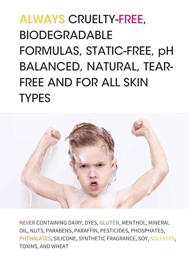 Clean Kids Naturally Tropical Shampoo- EWG Verified, All-Natural, Coconut-free, Gluten-free, Vegan, and Cruelty-free, Paraben-Free (16 Fl Oz, Orange Burst)