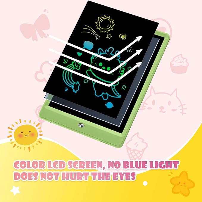 LCD Writing Tablet for Kids Age 3-12 Years-10 Inch, Portable/Interactive/Mess Free Coloring/Reusable Used for Family Educational Learning, Travel Calm Down Toys, Sketch Pad, Stuffers Gifts for Teen