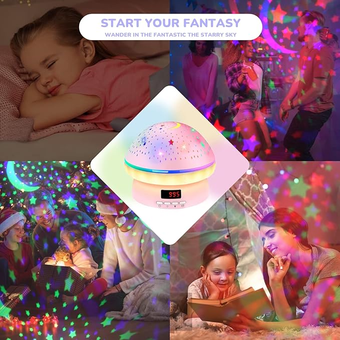 MINGKIDS Toys for 3-8 Year Old Girls Boys,Star Night Light Projector with Hard Projection Cover, Timer&Rotation,2-9 Year Olds Kids Chritsmas Birthday Gifts for 4 5 6 Year Old,Girls Room Decor