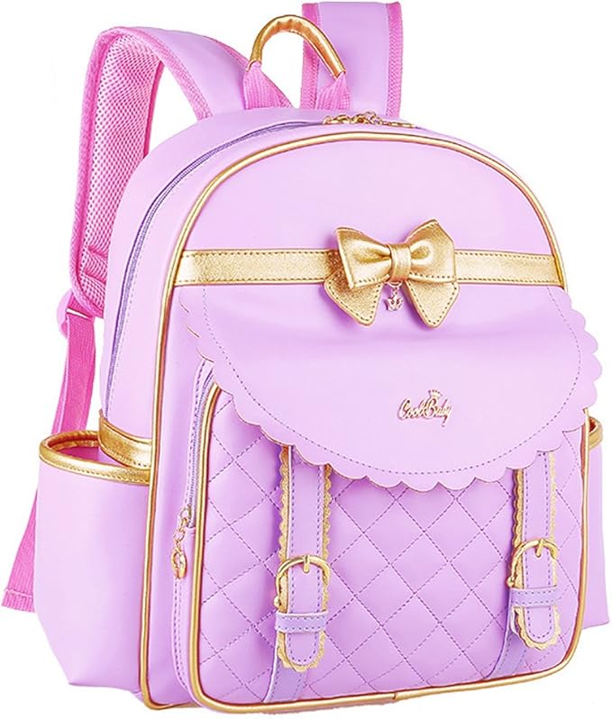 Gazigo Children Princess Waterproof PU Backpack for Girls Elementary School Girl Bookbags