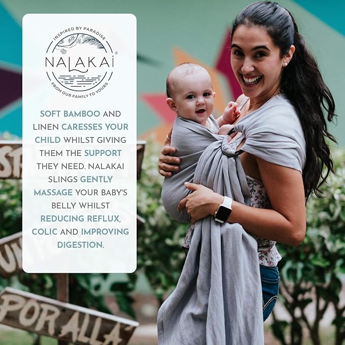 Nalakai Ring Sling Baby Carrier, Soft Linen Baby Sling, Baby Wrap, Comfort, Style, and Giving Back - Carry Your Little One with Love