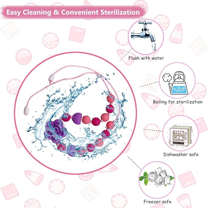 Chew Necklaces for Sensory Kids Girls Adults, Silicone Chewy Necklace Sensory Toys for Kids with Autism ADHD SPD, Oral Chew Toys for Toddlers Children Mouth Fidgets Tool - BPA Free