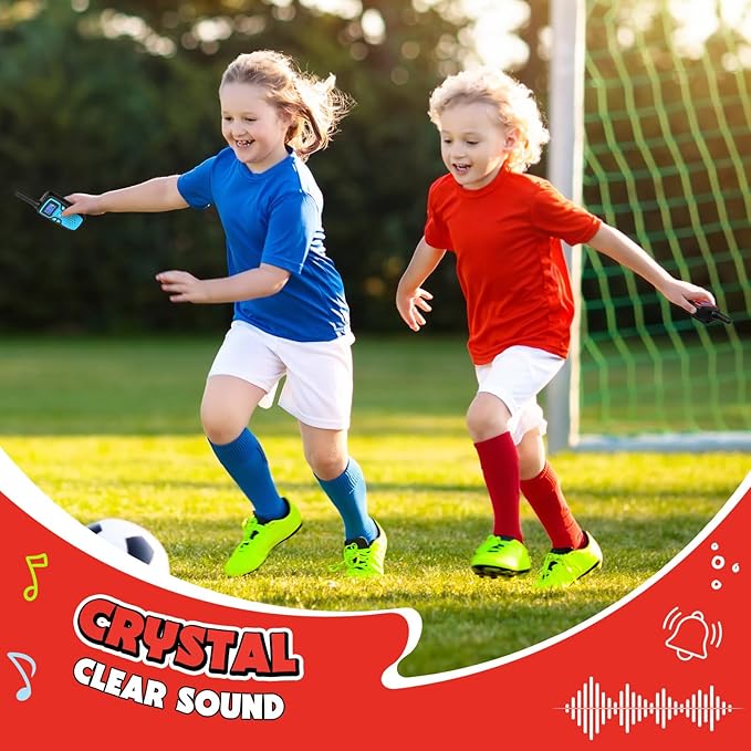 Wishouse Walkie Talkies for Kids Rechargeable Long Range,Xmas Birthday Gift for 4 5 6 7 8 9 Year Old Boys Girls,Hiking Gear Camping Games Cool Toys with NOAA,SOS Siren,Lamp,Lanyards,Easy to Use,2 Pack