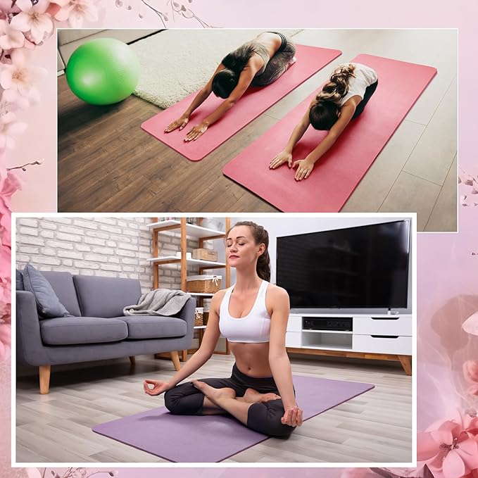 Timgle 6 Pcs 10mm Thick Yoga Mat Bulk, 68 x 24 Inches, Anti-Slip Tear-Resistant Exercise Mat for Adult Fitness, Stretching, Workout and Studio