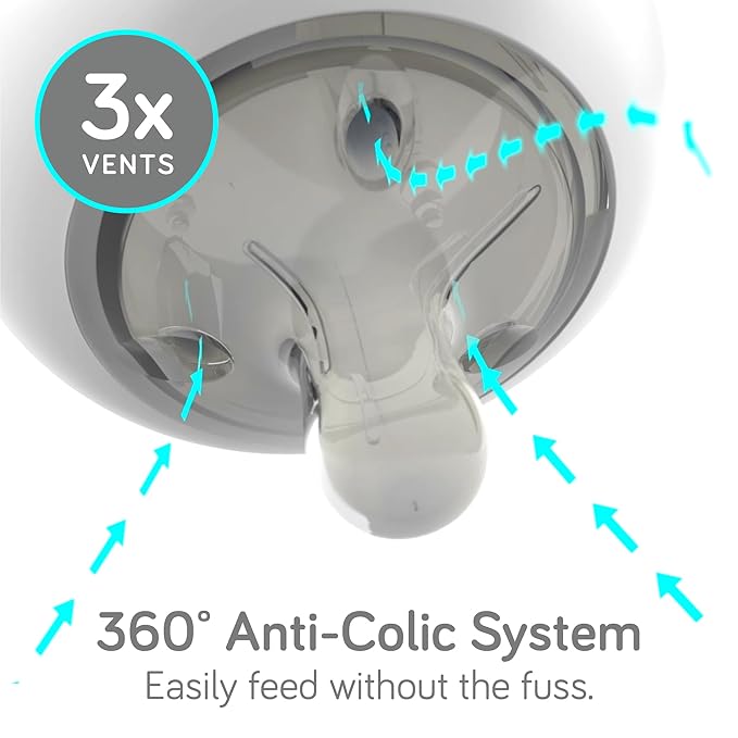 Nanobebe Breastmilk Bottle, Breastfeeding Newborn Breast Like, Anti Colic, Perfect Latch, Preserves Breast Milk nutrients, Twin-Pack Grey