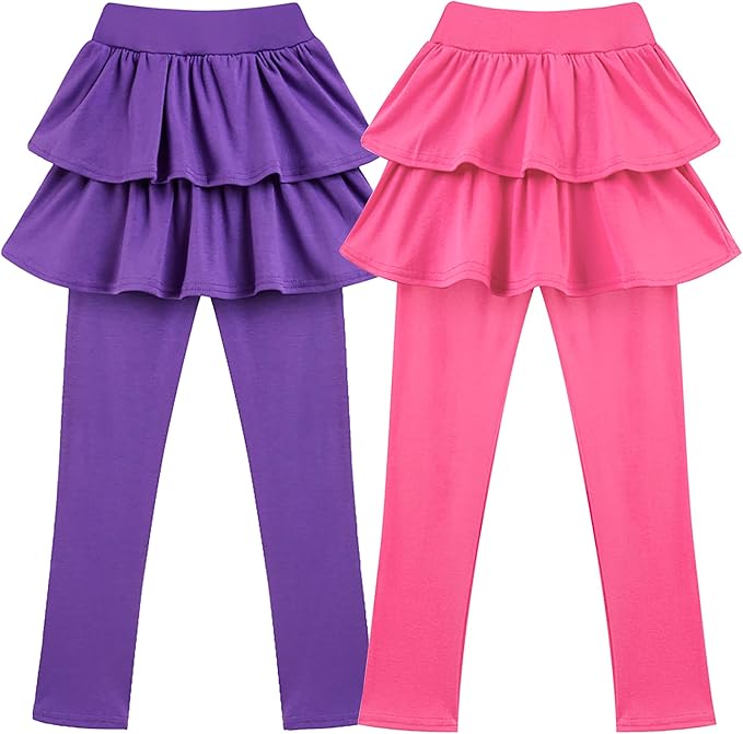 Girls School Uniform Pants Leggings with Skirts Stretch Warm Jegging 4-12 Years