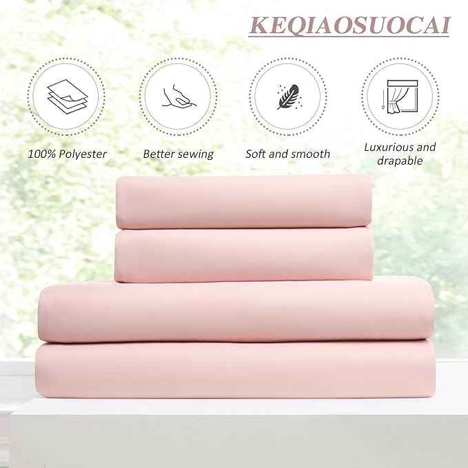 KEQIAOSUOCAI Pinch Pleated Baby Pink Blackout Curtains 72 Inches Long, Sound & Light Reducing Room Darkening Drape for Girl's Bedroom(2 Panels, W40 x L72)