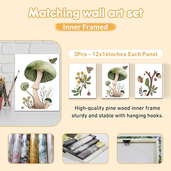 Personalized Crib Bedding Set, 5 Pcs Custom Nursery Bedding Sets with Name, Infant Bedding Set for Baby Boy Girl, Mushroom Double Layer Baby Crib Set, Babies Toddlers Kids Customized Gifts