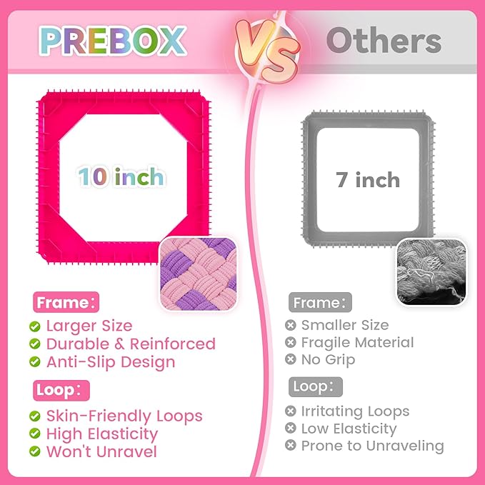 Pro 10 Inch Potholder Loom Kit for Kids & Beginners, Large Weaving Loom Crafts for Girls Age 6-12 Year Old & Adults, Gift Ideas for Birthday & Christmas, 112 Delicate Loops to Make 2 Pot Holders