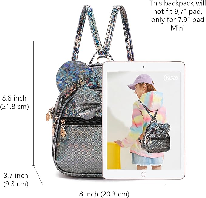 KL928 Girls Bowknot Polka Dot Cute Mini Backpack Small Daypacks Convertible Shoulder Bag Purse for Women