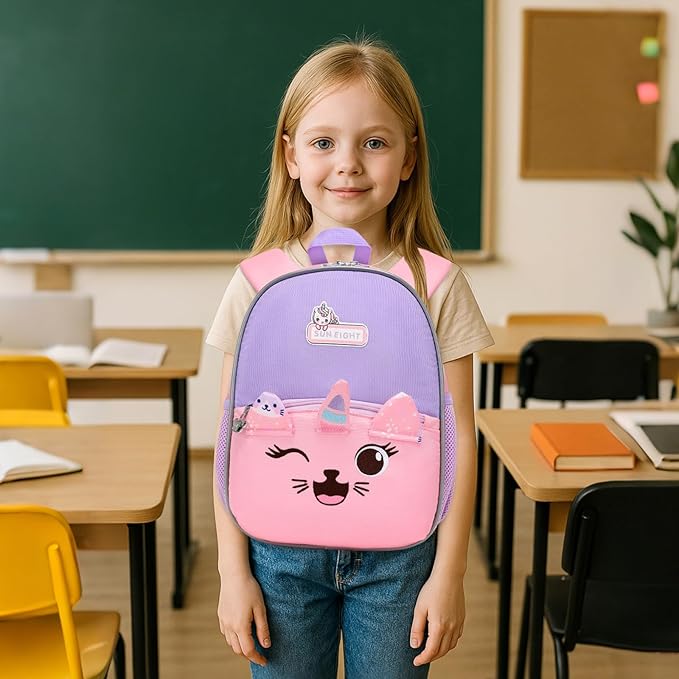 Toddler Backpack with Pink Unicorn Design, Adjustable Shoulder Straps, and Front Pocket, Perfect for Boys and Girls Aged 1-6