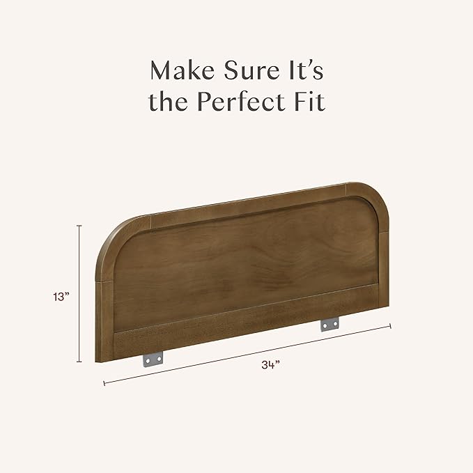 Babyletto Twin/Full Size Guardrail - GREENGUARD Gold Certified Bed Rail for Toddlers - Removable Wooden Baby Bedside Railing Guard for Child Safety & Sleep - Kids/Toddler Bed Rails/Side Guards, Walnut