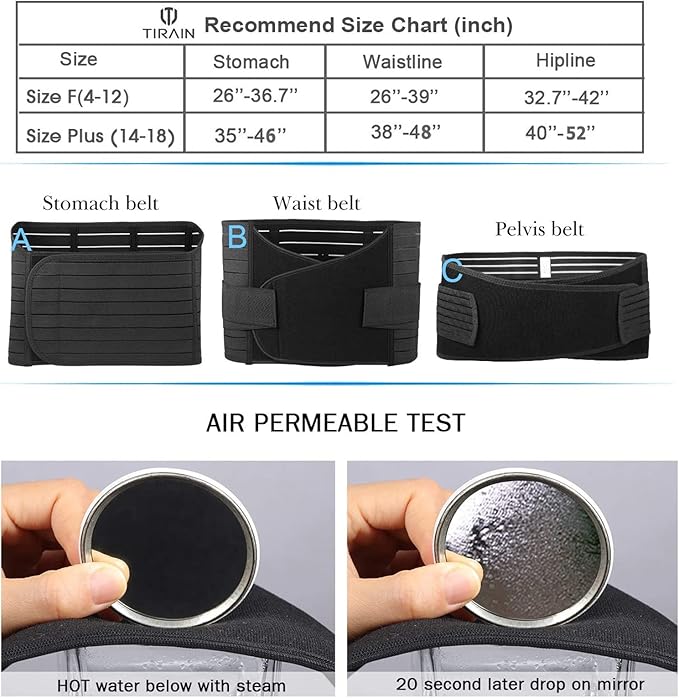 TiRain 3 in 1 Postpartum Belly Support Recovery Belly/Waist/Pelvis Belt C Section Postpartum Belly Wrap Band Corset waist trainer