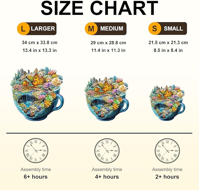 WOODBESTS Wooden Puzzles for Adults, Succulent Mug Wood Puzzles Adult(250 Pieces, L, 13.4 * 13.3in), Unique Shape Wooden Animal Jigsaw Puzzles, Birthday Gifts for Adults Family Game