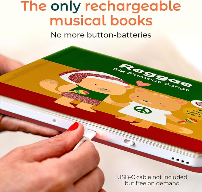 Cali's Books Reggae Musical Book for Toddlers 1-3 with Favorite Bob Marley Songs. Sound Book for Toddlers 1-3 for Kids