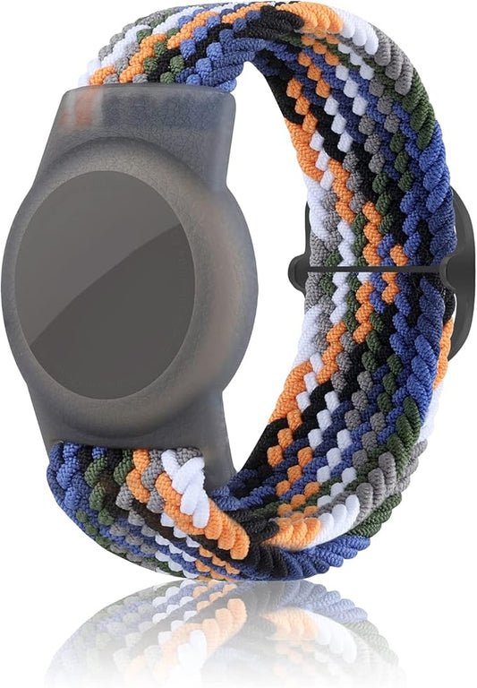 Kids Bracelet Compatible with AirTag, GPS Kid Tracker Holder Braided Wristband for Apple Air Tag, 2022 Upgraded Nylon Adjustable Anti Lost Airtag Watch Band for Kids Children Elders (Navy Blue)