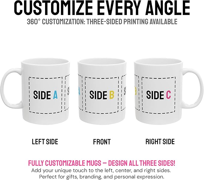 Personalized Coffee Mug – Custom Photo, Text, or Logo Ceramic Mug Tea Cup | Taza Personalizada with Picture or Message | Customized Gift Idea for Men & Women, Mom, Dad, Friends - Black/White | 15oz