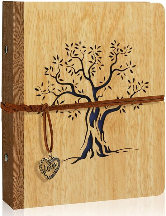 ZEEYUAN 4x6 Photo Album Small Holds 200 Pictures Life Tree 4x6 Family Photo Album,Grandma Gifts Mothers Day Gift for Mom from Daughter Son Fathers Day Gift for Dad