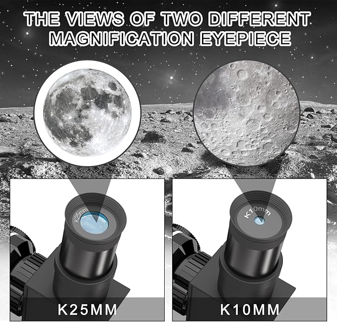 Telescope for Kids & Adults, 70mm Aperture 360mm Refractor (15X-150X) Telescope for Astronomy Beginners, Portable Travel Telescopes with Phone Adapter & 2 Eyepieces