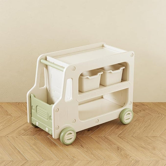 Toy Organizers And Storage For Kids, 2 Layers Toy Storage Cabinet Toys Organization Chest With Bins Multipurpose Toy Storage Box For Nursery, Playroom, Bedroom, Living Room（Green/No Blockes