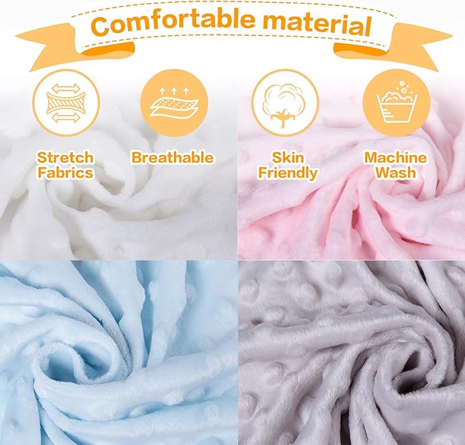 Custom Crib Bedding Set - Woodland Animals Design Personalized Name Baby Nursery Bed 3 Pcs Set - Chic Soft Blanket with Dotted Backing, Sheet, Pillowcase for Newborn Girls Boys Gifts Color10