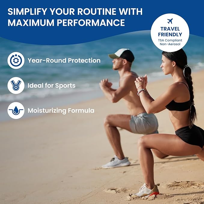 BU SPF 50 Kids Sunscreen Spray for Face and Body, Non Aerosol Spray, Fragrance Free, Clear, Non Greasy, Water Resistant, Fragrance Free 1 oz (3 Pack)