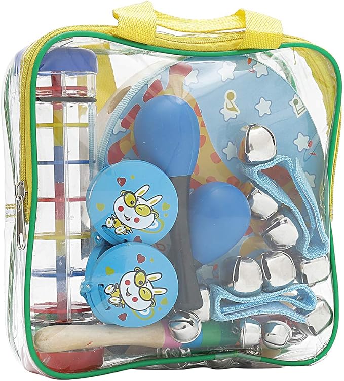 Kids Musical Instruments Toys Set: Baby Music Toys Montessori Percussion for Toddlers - Preschool Educational Musical Toys Set for Boys and Girls with Storage Bag (Blue)
