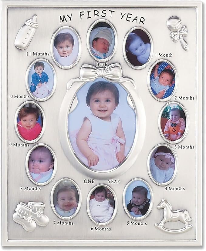 Lawrence Frames 830080 Silver Plated My First Year Picture Frame
