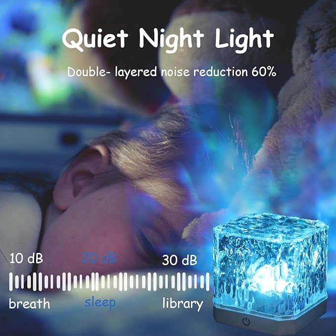 Ocean Lamp, 16 Colors Adjustable Northern Lights Projector, Mute Northern Lights Lamp, Aurora Light Projector with Remote for Bedroom Living Bath Bar
