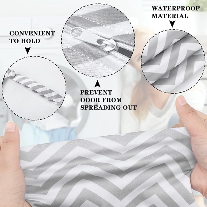 Shappy 2 Pcs Large Travel Laundry Bag Washable Waterproof Wet Dry Large Dirty Clothes Bag Bathing Workout(Stripe Style)