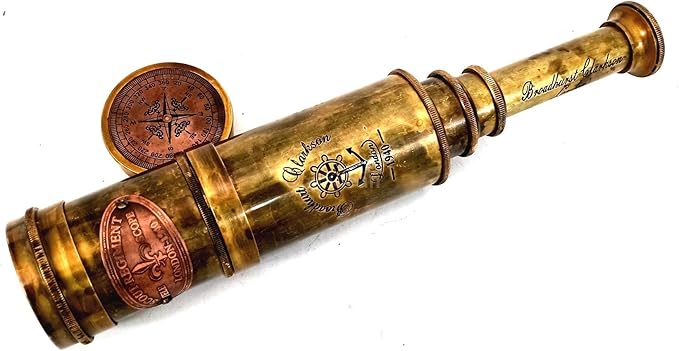 Scout Regiment Brass Telescope 19" London 1940 Broadhurt Clarkson Antique Replica Spyglass Scope High Resolution DF Lens Brilliant Magnification (Scout -19")