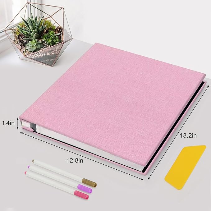 Zesthouse Large 18In Photo Album Self Adhesive 60 Pages, Scrapbook Albums with Sticky Page Holds 10x12 & 8x10 & 5X7 & 4x6 Pictures, DIY Photo Book Ideal Gift for Family Wedding Baby