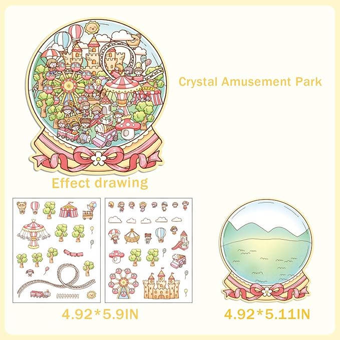 5 Set 3D Sticker Scene,Fun Room Sticker Book,Fun Stacking Miniature Scene Stickers,Make Your Own Stickers, 5 Set Cute Cartoon Sticker Therapy for Adults Kids