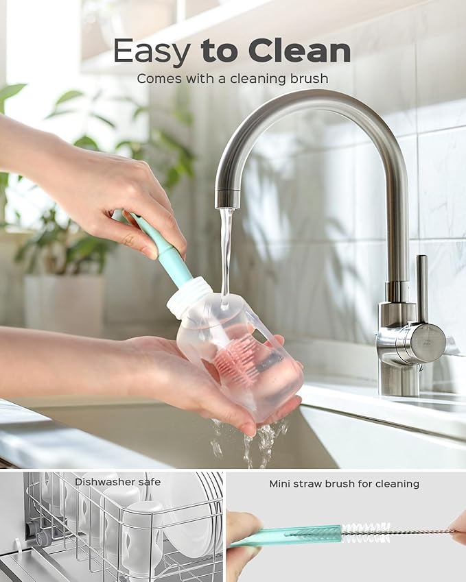 Silicone Reusable Baby Food Pouches with Straws, 2 Pack Leakproof Refillable Squeeze Pouches, Dishwasher, Freezer, Microwave Safe, 5OZ Baby Food Storage for Homemade Puree, Yogurt