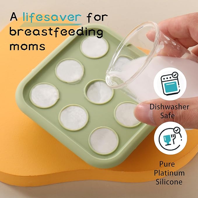 WAJIAYON Baby Food Freezer Tray,Silicone Nibble Freezer Tray,Baby Fruit Food Feeder Teether,Breastmilk Popsicle Mold,Babies Breast Milk Teether Pop Maker for Homemade Babies Meals-Blue
