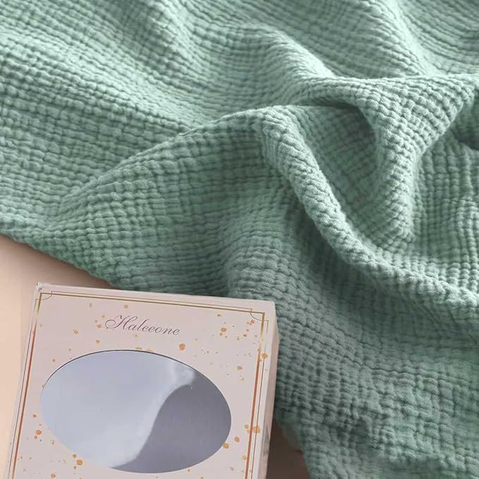 Muslin Nursing Cover for Breastfeeding, Privacy Breathable Breastfeeding Cover with Arch Neckline for Mom, 100% Cotton Nursing Apron, Green