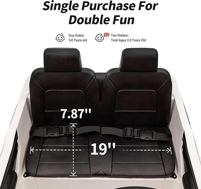 24V 10Ah Electric Police SUV Car Ride-On Toy for Big Kids, 4WD 2-Seater w/Parental Remote Control, 5Mph Max Speed - White