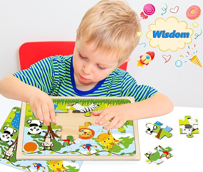 Puzzles for Kids Ages 4-6, Set of 4 Packs with 24-Piece,Preschool Educational Brain Teaser Toys for Boys and Girls 3-8 Years Old