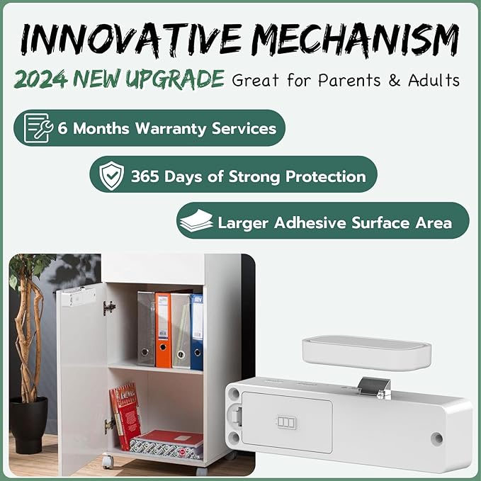 RFID Cabinet Lock, Hidden Digital Electronic Bluetooth RFID Smart Cabinet Drawer Lock for Adults Baby Proofing Teens Liquor Cupboard File