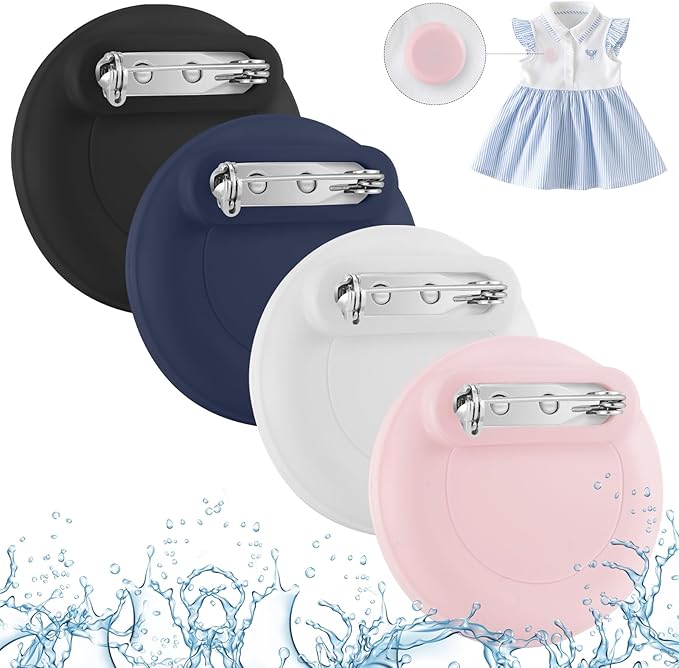 Waterproof Air Tag Holder for Kids, 4 Pack Air Tag Case with Invisible Pin, Soft Silicone Anti-Lost for Apple Air Tag, Used for Children, Elderly, Hidden Inside Clothes,Bag(White/Black/Pink/Navy Blue)