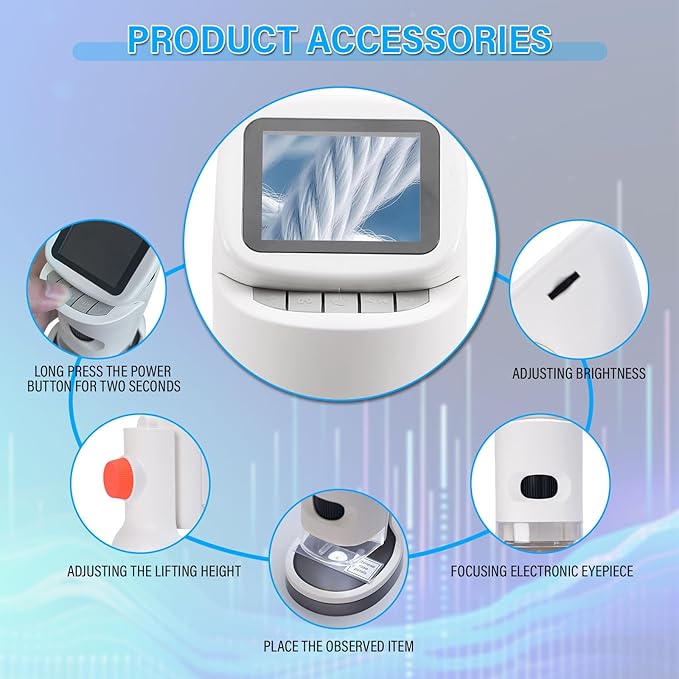 Microscope,Microscope Handheld,2’’ IPS Eye-Protecting Screen,Maximum Magnification of 1000X,Take Photos and Record Video with HD Pixels,Christmas,Birthday, Edu Gifts